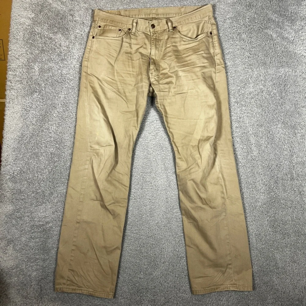 Levis‎ 505 Jeans Mens 38x34 Tan Straight Leg Formal Office Casual Business